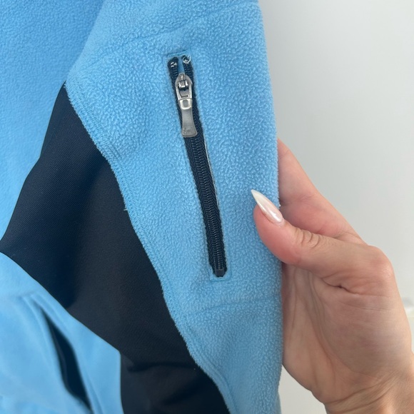 Under Armour ColdGear Fleece Zip Jacket | Blue & Black Athletic Running Layer - Picture 5 of 7